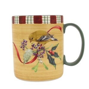 Lenox Christmas Goldfinch Winter Greetings Everyday‎ Coffee Tea Mug 12 oz